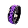 Purple Norse Viking Spinner Ring Womens Mens Black Stainless Steel