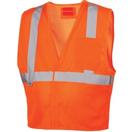 Pyramex Safety RVHL2520BRDM RVHL25 Series Vest Hi-Vis Orange with 5 point DRing - Size Medium