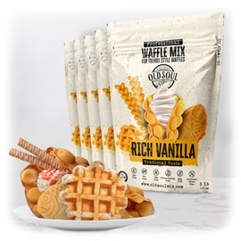 Trendy Waffle & Pancake Mix | Bubble Belgian Cone | Natural Ingredients | Easy Preparation | Reach Vanilla Flavor | 15 Lbs