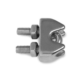 Wire Rope Clamp 2 mm Stainless Steel (Pack of 50) A4 AISI 316 DIN741 Steel Cable Clamp Wire Rope Clips Bow Rope Clamps HEAVYTOOL