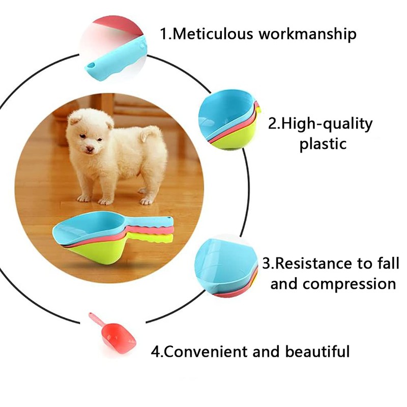 Plastic Pet Scoop Feeder Scoop Feeding Spoon Measuring Spoon with