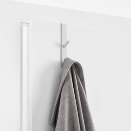 Avilia Door Hook for Bathrobes, Towels and Kitchen Rags with 2 Hooks – Multi-Function, Plastic, White, 6.5 x 8 x 6 cm