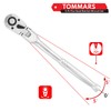 TOMMARS Flex-Head Ratchet Set, 1/4", 3/8", 1/2" Drive Flexible Ratchet