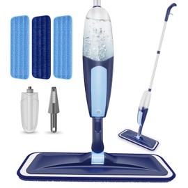 Spray Mops for Floor Cleaning, TRAV-ROUND Microfiber Wood Floor Mop Spray Mop with 3 Reusable Washable Mop Pads Fit for Swiffer Powermop Dry Dust Wet Mop for Hardwood Laminate Wood Ceramic Vinyl Tile