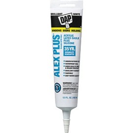 FixtureDisplays DAP 18128 5.5oz White Alex Plus All Purpose Acrylic Latex Caulk Plus Silicone