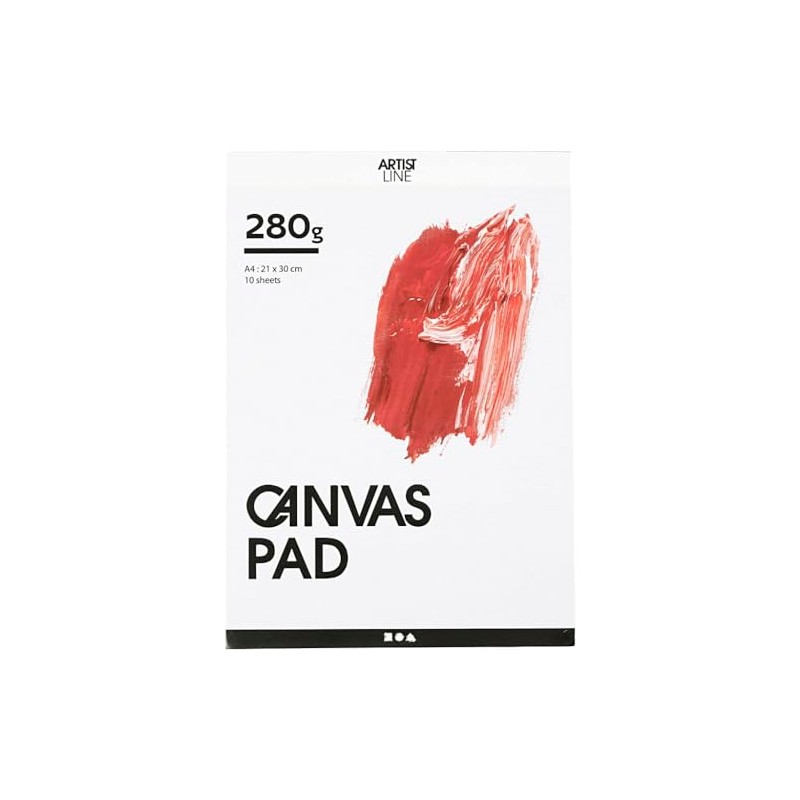Creative 25753 Canvas Block, A4 Size, 280 g, White, 10