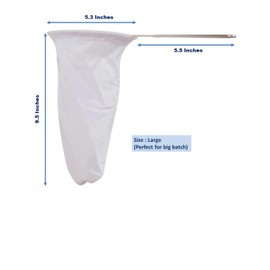 The Thika : 5.3” Large Reusable Coffee/Tea Filter Traditional Thai style,Coffee Strainer, Cloth Tea Filter Sock, Pour Over Coffee Dripper Filter