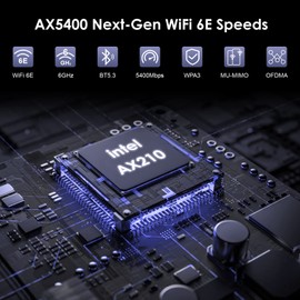 AX5400 WiFi 6E WLAN PCIe Card for PC with Bluetooth 5.3, WAVLINK 5378 Mbps Tri Band WiFi 6E PCIe WLAN Card, Intel WiFi 6E Chip, WPA3, Magnetic Base Antennas for Windows 11/10 (64 Bit) Desktop PC