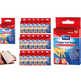 varivendo Notepad + 200 Pieces Figo Finger Bandages Finger Plasters Elastic 12 x 2 cm (200 Plasters + 1 Notepad)