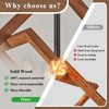 Poemoon 18" Farmhouse Wooden Chandelier 4-Light Geometric Pendant Lighting