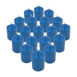 Generic 15 Hour Lightly Scented Votive Candles with a Textured Surface 19 Candles Per Box Made in The USA (Medium Blue/Ocean Mist Scent)