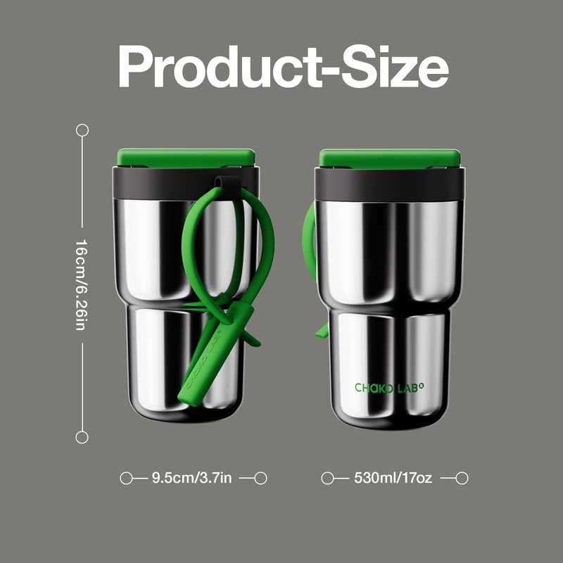 CHAKO LAB Stainless Steel Insulated Water Bottle with Two Drinking
