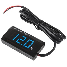 XIITIA DC 12V Car Digital Voltmeter LED Display DC 5-28V Voltage Volt Meter Waterproof Gauge for Car Motorcycle (Blue)