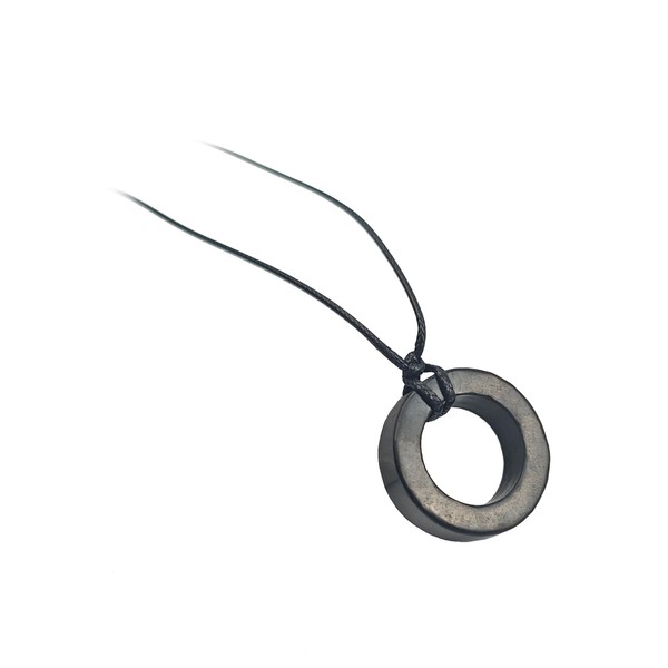 LWQCHW Shungite Negative Energy Protection Pendant – Round Healing Stone