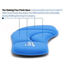 Unisex 2 Pairs Memory Foam Insole Cushioned Shoe Insert Providing Excellent Shock Absorption and Heel Cushioning for Foot Pain Relieve Comfort Insole for Women Men