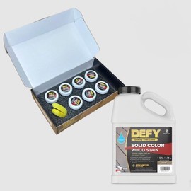 DEFY Solid Color Wood Stain - 7 Color Samples, 1 Oz - Long-Lasting Deck Paint for Wood and Fence Stain – UV Resistant, Opaque Wood Paint – Ideal for Decks, Fences, Siding, and Outdoor Furniture