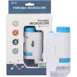 200x Zoom Portable Microscope Pocket Handheld Mini Microscope with LED Light High Definition for Students Learning Education Exploring Microbiological Observation Preschool Study Educational Tool,Blue