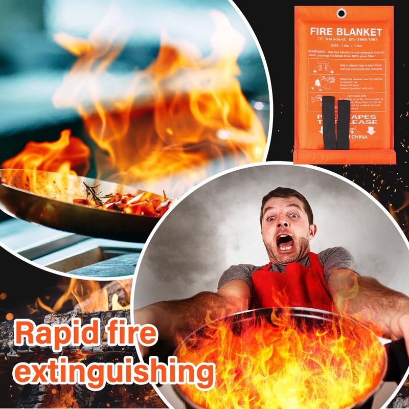 Macarrie 10 Pack 39” x 39” Fire Blanket Emergency for