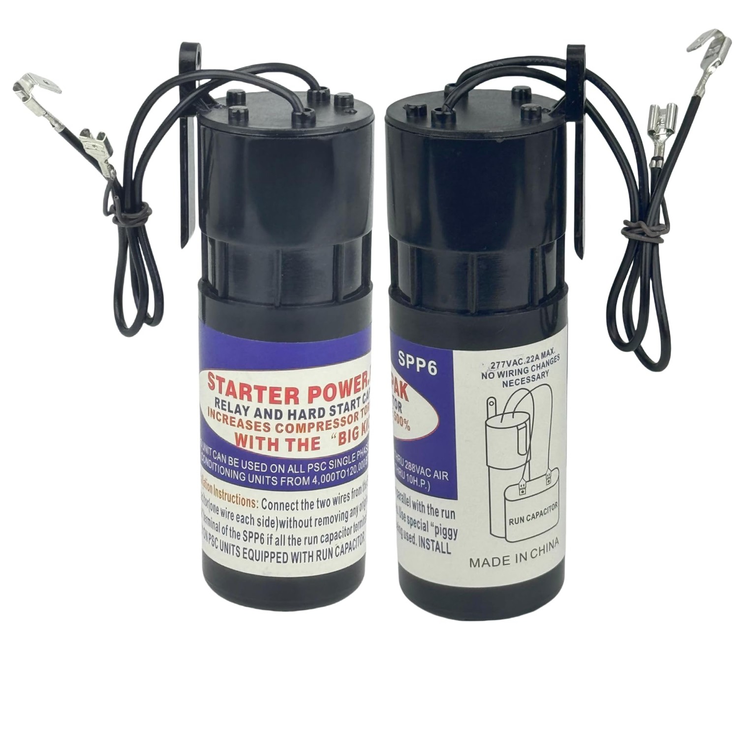 SPP6 Hard Start Capacitor Kit for Air Conditioner Units 115V-288VAC ...