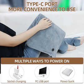 USB Heated Blanket,Lightweight and Portable Heated Blanket,Temperature Control Electric Heated Blanket,for Home Office, Portable Heated Throw (Silver)