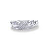 PAVOI Rhodium Plated Cubic Zirconia Croissant Ring Twisted Braided Gold