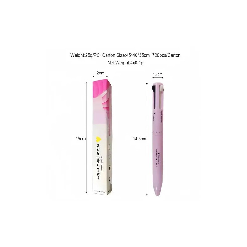 Lápiz De Maquillaje 4 En 1 Herramienta, Lápiz De Cejas