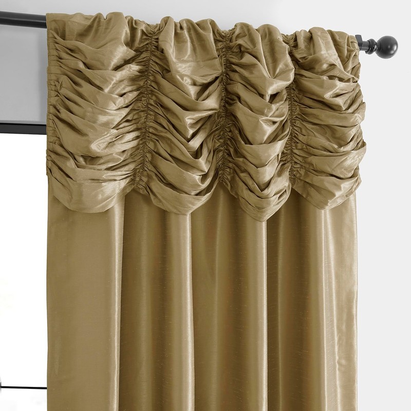 HPD HALF PRICE DRAPES Ruched Faux Dupioni Silk Curtains for