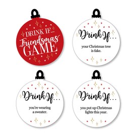 Big Dot of Happiness Beber If Game – Red and Gold Friendsmas – Friends Christmas Party Game – 24 unidades