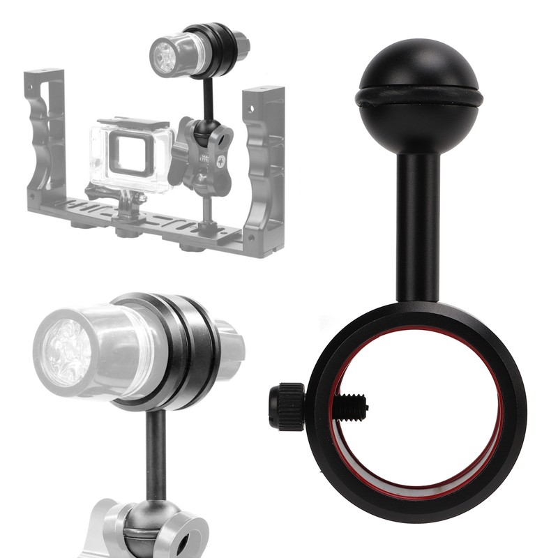 28‑34mm Flashlight Diving Ball Arm Anodized Hard Coating Diving Torch