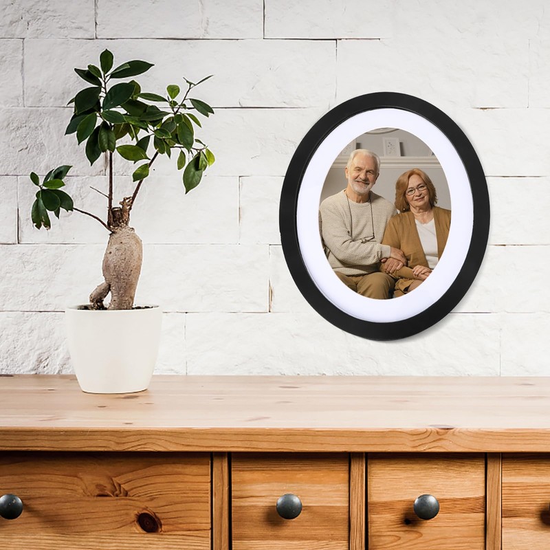 Black Oval Frame Oval Picture Frame 10 Inch with Seamless