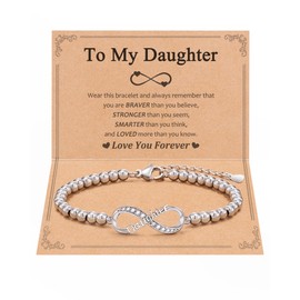 Aunis Daughter Gifts From Mum Dad Infinity Love Bracelet Gifts for Birthday Christmas