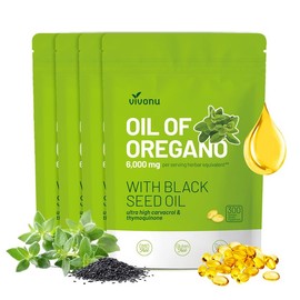 Oil of Oregano 300 Capsules with Black Seed Oil | Natural Antioxidants for Fitness | Nutritional Support | Highly Effective Botanicals Edible Dietary Supplement:_Pack of 4