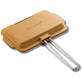 GLAMP. Hot Sandwich Dish, Bright Yellow, Fluorine Resin Coating Treatment, 8.4 x 10.6 x 1.4 inches (21.3 x 27 x 3.6 cm), 0.63 kg, Hot Sandwich Maker, Oven Tray, Grill, Solo Camp, Outdoors, Outdoor