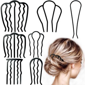 Set of 7 Stylish Hair Clip, Metal Side Combs – U-Shape Hair Pins for Vintage Hairstyles, Updo Buns & Accessories