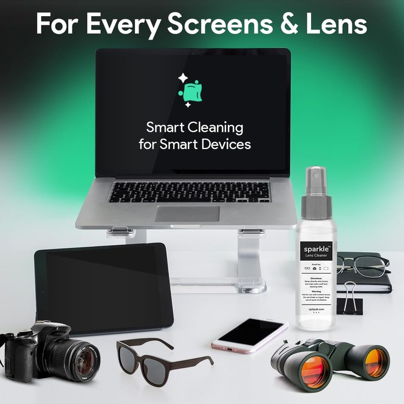 OPTIPAK Sparkle Anti-Reflective Lens Cleaner Spray kit | (1) 1oz