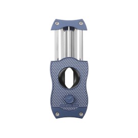 Colibri Premium Diamond V-Cut Cigar Cutter - Ergonomic Stainless Steel Spring-Loaded Blade, Ideal for up to 60+ Ring Gauge - Gift for Cigar Enthusiasts (Navy)