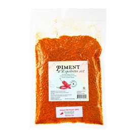 Gourmanity Piment d'Espelette Pepper Powder from Basque, France, Aromatic and Smokey with Mild Heat, Naturally Sun Dried Red Chili Seasoning for Mexican, Thai, Indian Food & More, AOP Classified, Non-GMO, 8.8 oz bag