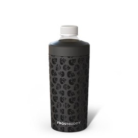 Universal XL Can Cooler - Made to fit almost every 12-24oz can and bottle - Stainless Steel Vacuum Sealed:_Black Skulls