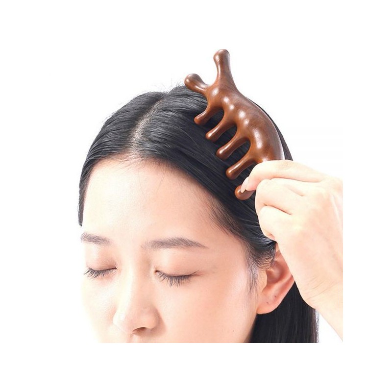 원목 두피 마사지 빗 괄사 지압봉 헤어케어 릴랙스 셀프 홈케어