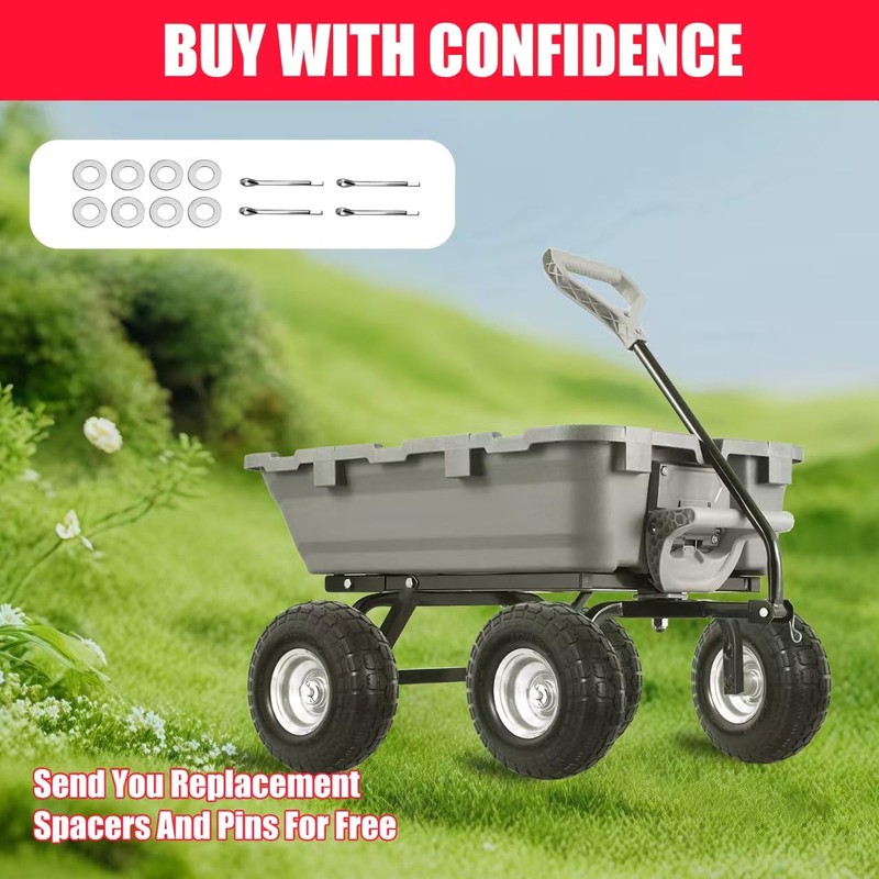 4.10/3.50-4 Flat Free Tire and Wheel, 4 Pack 10" Solid