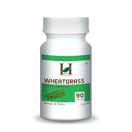 H&C Wheatgrass Tablets (Triticum Aestivum) - 350mg, 90 Counts | Healthy Superfood | Natural Source of Vitamins