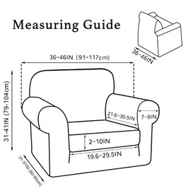 Turquoize 2 Piece Chair Covers for Living Room Armchair Cover Armchair Slipcovers with Arms Feature Thick Jacquard Fabric (Chair,Biscotti Beige)