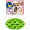 JW Pet Hol-ee Football Dog Toy Puzzle Ball, Natural Rubber,