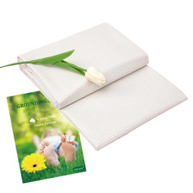 Grounding Sheets, 10% Silver Fiber Conductive Grounding Sheets for Sleeping, Earth Connected Grounded Sheet Mat with Grounding Cord (White, 27"*52")