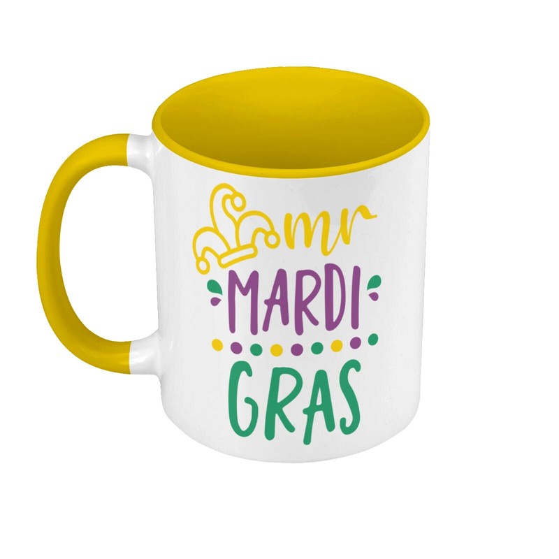 Tasse in Premium-Qualität, Gelb – Mister Mardi Gras Karneval New
