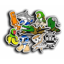 Italian Brainrot Sticker Pack – 9 Meme Stickers | Aesthetic Vinyl Decals – Tralalero Tralala, Bombardiro Crocodilo, Ballerina Cappuccina, Cappuccino Assassino, Chimpanzini Bananini (2-3" in Size)