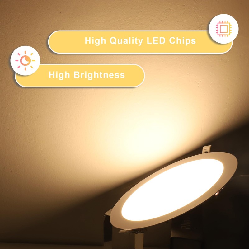 xingruyu 6 Pack 7 Inch Ultra-Thin LED Recessed Ceiling Light