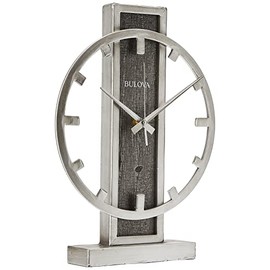 Bulova B1864 Streak Tabletop Clock, Aged Silver-Tone 2.63 x 12 x 16