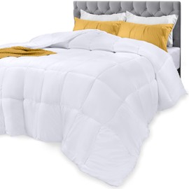 Utopia Bedding Comforters King Size, All Season Duvet Insert, Down Alternative Box Stitched Bed Comforter with Corner Tabs, Machine Washable (White, Pack of 3)