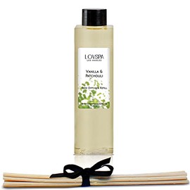 LOVSPA Vanilla & Patchouli Reed Diffuser Refill Oil with Replacement Reed Sticks -| an Earthy and Sensual Scent, 4 oz - Made in The USA